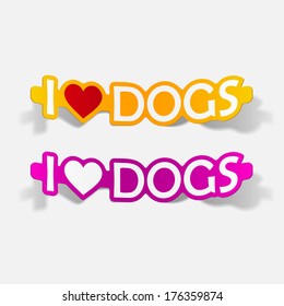 I Love Dogs, realistic design element