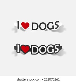 I Love Dogs, realistic design element