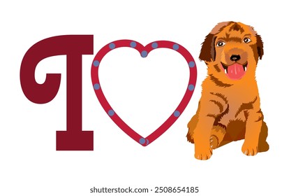 I love dogs t shirt design icon. Vector illustration isolated on white background.