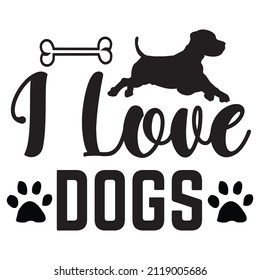 I love Dogs t-shirt design, vector file.