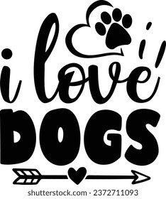 Me encanta el diseño vectorial de perros