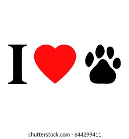 I love dogs vector icon