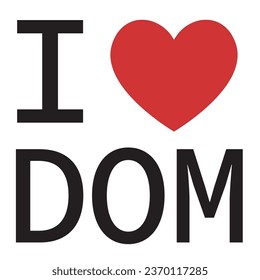 I love Dominican Republic typography vector