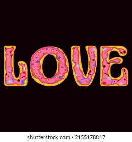 Love. Donut day t shirt and mug design vector illustration.