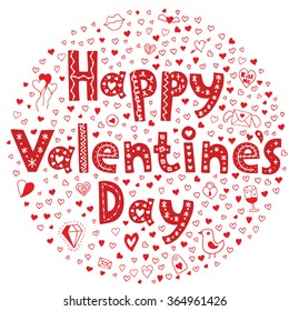 Love Doodle: Hand drawn heart love doodle. Concept of happy valentines day.