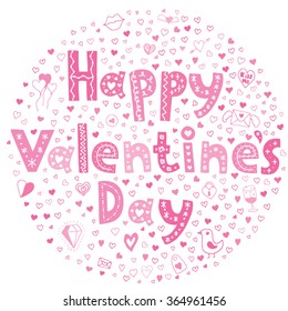 Love Doodle: Hand drawn heart love doodle. Concept of happy valentines day.