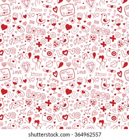 Love Doodle: Hand drawn heart love doodle. Concept of happy valentines day.