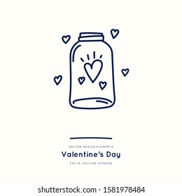 Love doodle icon isolated on white, hand drawn vector illustration. Happy Valentine's Day. Concept for card, children print, social media post