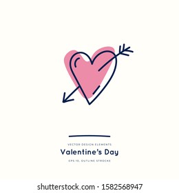 Love doodle icon isolated on white, hand drawn vector illustration. Happy Valentine's Day. Concept for card, children print, social media post