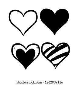 love doodle icon vector drawing 