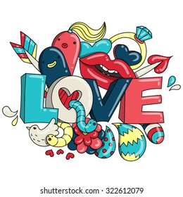 Love doodle illustration vector