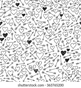 love doodle seamless pattern