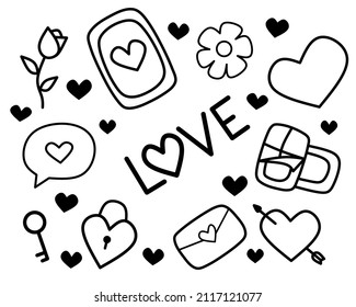 Love Doodle set, for your love projects