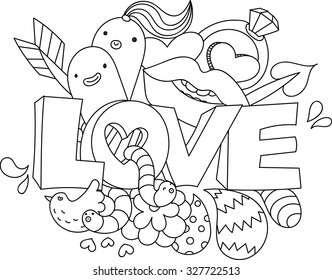 Love doodle vector illustration