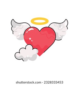 Love doodle vector outline Sticker. EPS 10 file