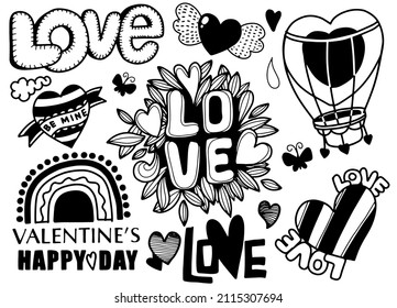 Love doodles Hintergrund, LOVE Illustration