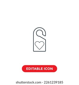 love door hanger editable stroke icon, special valentine's icon