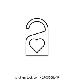 love door hanger icon outline style design. love door hanger vector illustration. isolated on white background