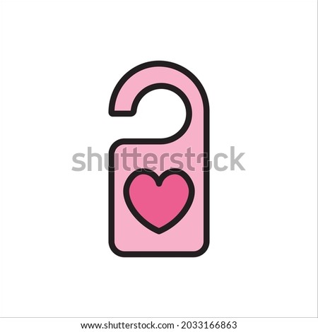 Love Door Hanger Icon Vector Illustration