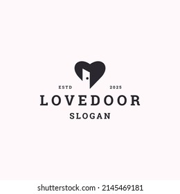 Modèle de création d'icône logo de porte d'amour