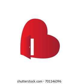 Love door logo vector eps 10