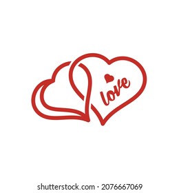 Ilustración vectorial de diseño de doble corazón