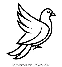 Love dove icon. Outline love dove vector icon for web design isolated on white background illustration vector