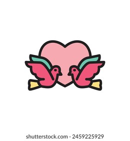 Love Dove Icon Vector Illustration