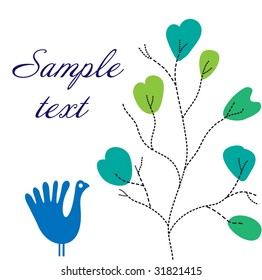 Love and dove. Vector illustration.