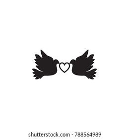 love doves keep heart icon. Valentine's Day elements. Premium quality graphic design icon. Simple love icon for websites, web design, mobile app, info graphics on white background