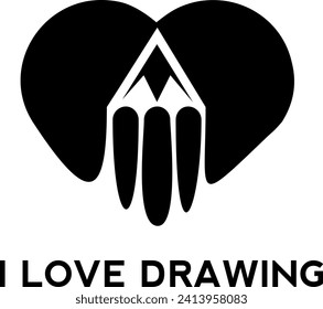 love drawing logo design vector