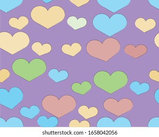 love drawn pattern color vector 