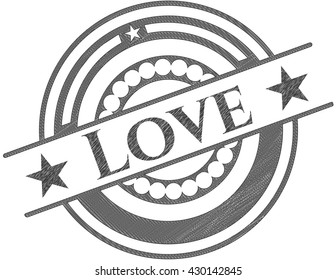 Love drawn in pencil