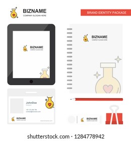 Love drink Business Logo, Tab App, Diary PVC Employee Card and USB Brand Stationary Package Design Vector Template