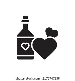 Ilustración vectorial de iconos rellenos de bebida de amor