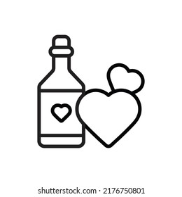 Love Drink Outline Icon Vector Illustration