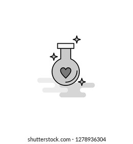 Love drink Web Icon. Flat Line Filled Gray Icon Vector