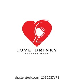 Love Drinks logo design for food and restaurants creative modern and minimal logo
