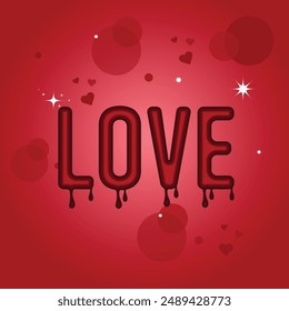 Love dripping blood, flat vector illustration design.
