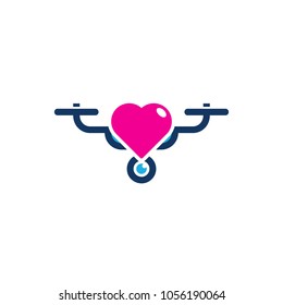 Love Drone Logo Icon Design
