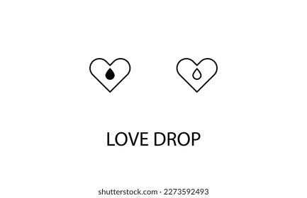 Love drop double icon design stock illustration