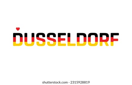 I love Dusseldorf, Typographic Design, Flag of Germany corporate in Dusseldorf, Dusseldorf, Dusseldorf Vector, Love, Vector, Flag of Germany, I love Germany