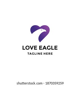Love Eagle Bird Logo Template vector icon