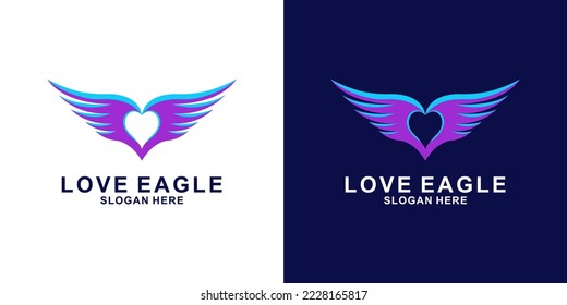 LOVE AND EAGLE LOGO VECTOR