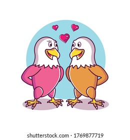 Love Eagles Couple Vector Design Illustration Icon