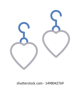 love earring colour line vector icon