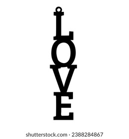 Love earring words black colour logo