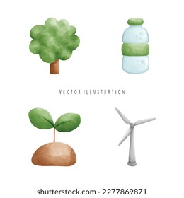 love eart day, environtment concept, vector illustration