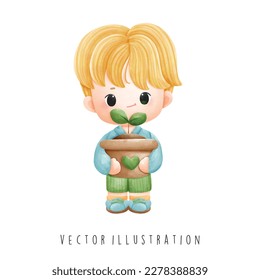 love eart day, environtment concept, vector illustration