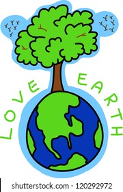 Love eart save glowing earth
